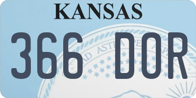 KS license plate 366DOR