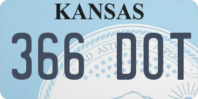 KS license plate 366DOT