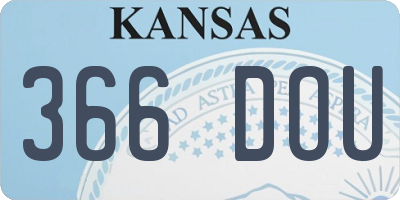 KS license plate 366DOU