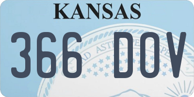 KS license plate 366DOV