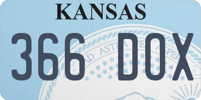 KS license plate 366DOX