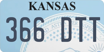 KS license plate 366DTT