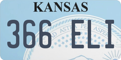 KS license plate 366ELI