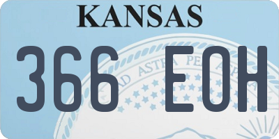 KS license plate 366EOH