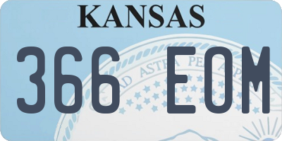 KS license plate 366EOM