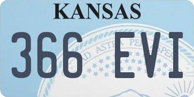 KS license plate 366EVI