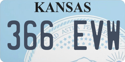 KS license plate 366EVW