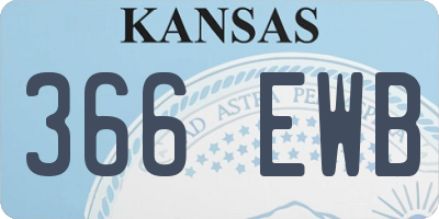 KS license plate 366EWB