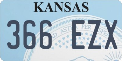 KS license plate 366EZX