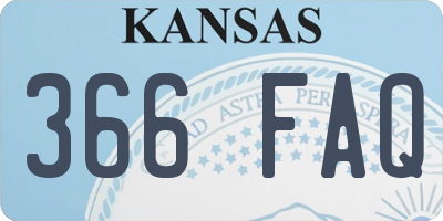 KS license plate 366FAQ