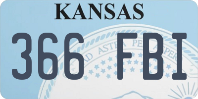 KS license plate 366FBI