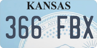 KS license plate 366FBX