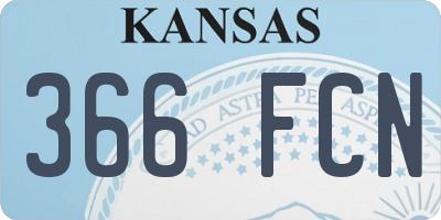KS license plate 366FCN