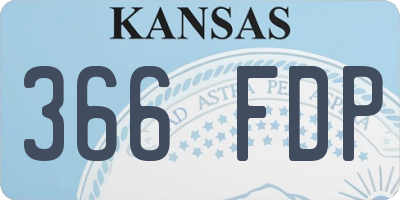 KS license plate 366FDP