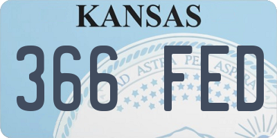 KS license plate 366FED