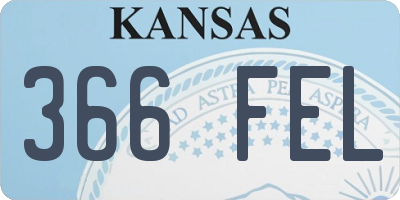 KS license plate 366FEL