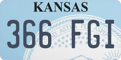 KS license plate 366FGI