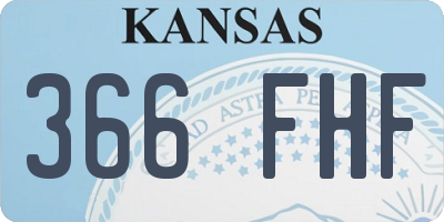KS license plate 366FHF