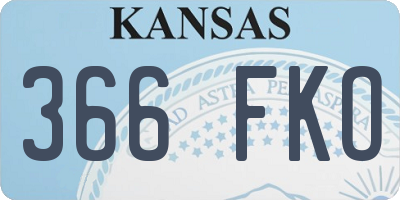 KS license plate 366FKO