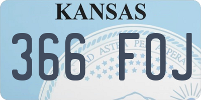 KS license plate 366FOJ