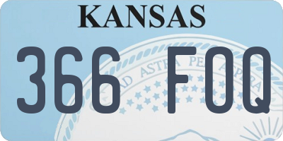 KS license plate 366FOQ