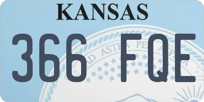 KS license plate 366FQE