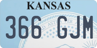 KS license plate 366GJM