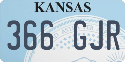 KS license plate 366GJR