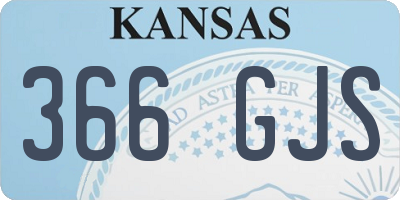 KS license plate 366GJS