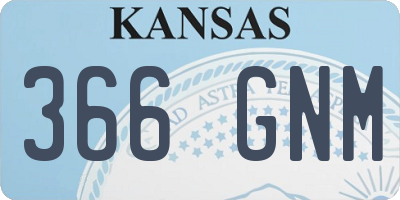 KS license plate 366GNM