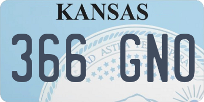 KS license plate 366GNO