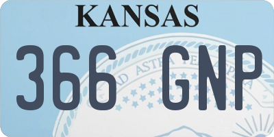 KS license plate 366GNP