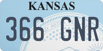 KS license plate 366GNR