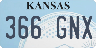 KS license plate 366GNX