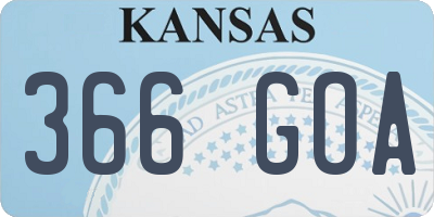 KS license plate 366GOA