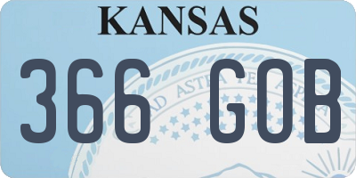 KS license plate 366GOB