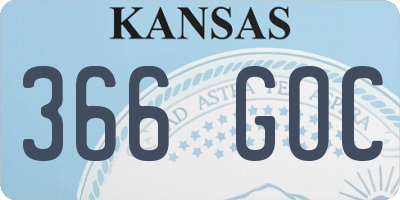 KS license plate 366GOC