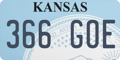 KS license plate 366GOE