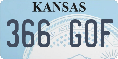 KS license plate 366GOF