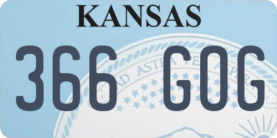 KS license plate 366GOG