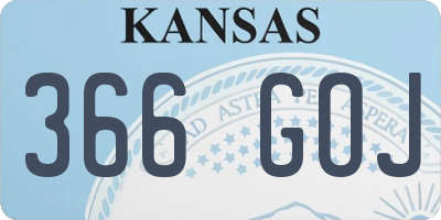 KS license plate 366GOJ