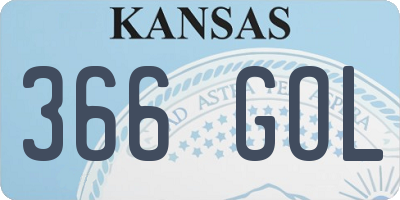 KS license plate 366GOL