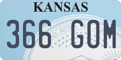 KS license plate 366GOM