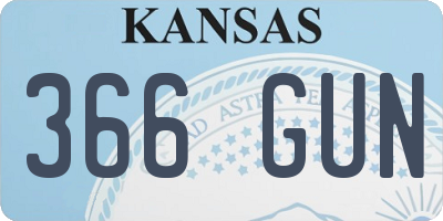 KS license plate 366GUN