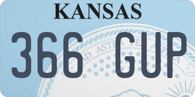KS license plate 366GUP