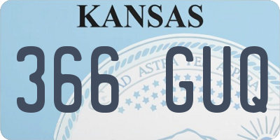 KS license plate 366GUQ