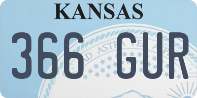 KS license plate 366GUR