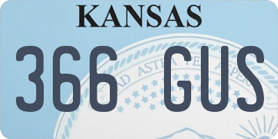 KS license plate 366GUS