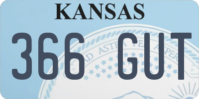KS license plate 366GUT