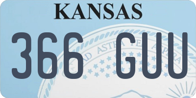 KS license plate 366GUU